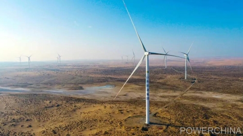 西北院承攬的單體容量最大風電EPC總承包工程全部風機吊裝完成