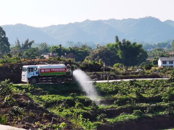 项目建设中,中国电建组织渝西项目部协助浇灌农作物-郭正祥 摄.jpg
