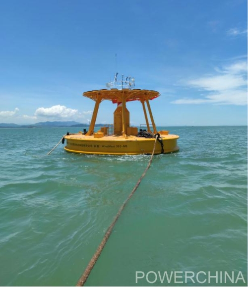 中南院首个广东省海上风电前期epc工程漂浮式激光雷达测风塔安装